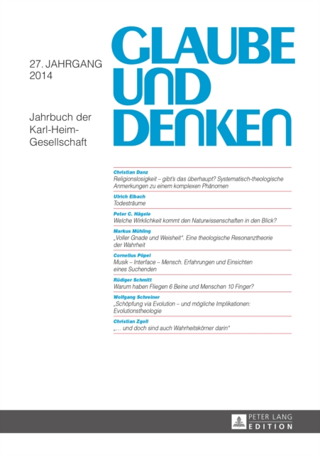 Glaube und Denken : Jahrbuch der Karl-Heim-Gesellschaft- 27. Jahrgang 2014, PDF eBook