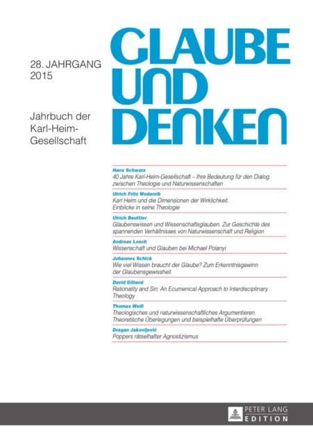 Glaube und Denken : Jahrbuch der Karl-Heim-Gesellschaft, EPUB eBook