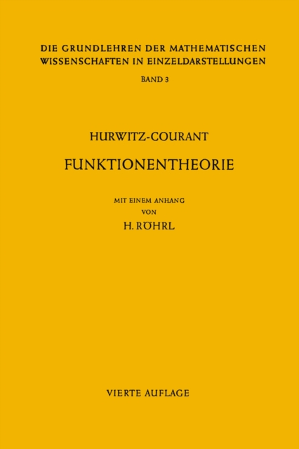 Vorlesungen uber allgemeine Funktionentheorie und elliptische Funktionen, PDF eBook