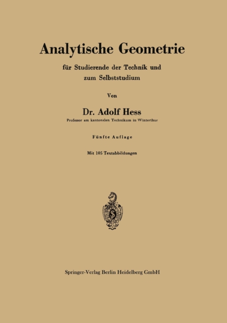 Analytische Geometrie fur Studierende der Technik und zum Selbststudium, PDF eBook