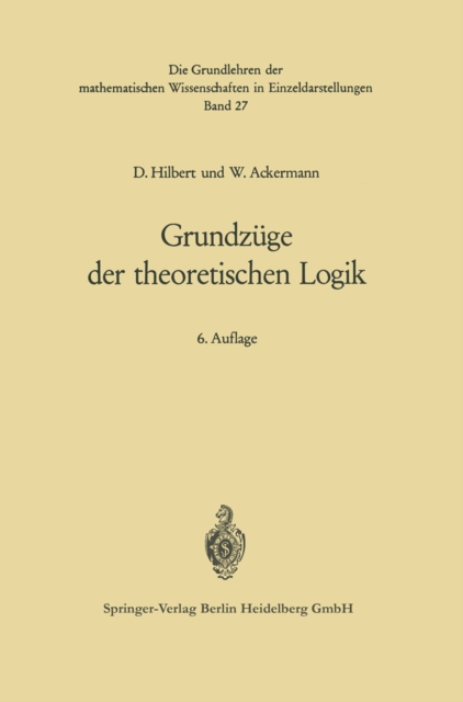 Grundzuge der theoretischen Logik, PDF eBook
