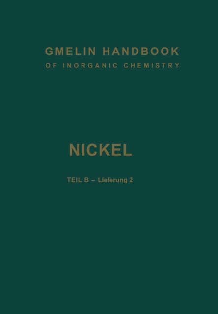 Nickel : Teil B - Lieferung 2. Verbindungen bis Nickel-Polonium, PDF eBook