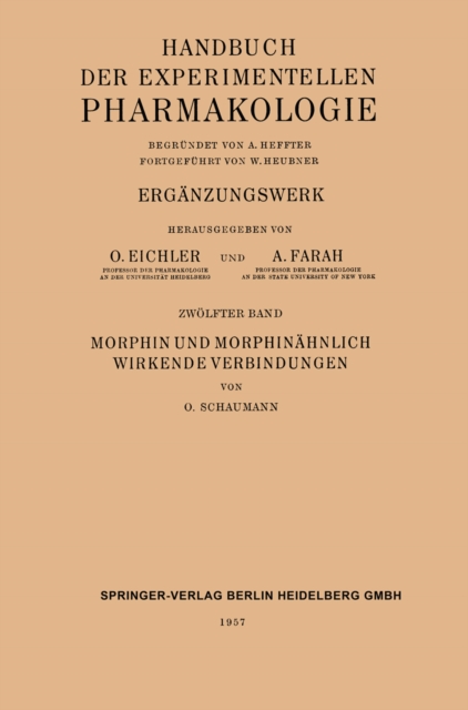 Morphin und Morphinahnlich Wirkende Verbindungen, PDF eBook