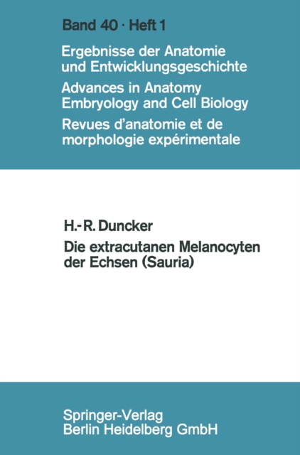 Die extracutanen Melanocyten der Echsen (Sauria), PDF eBook