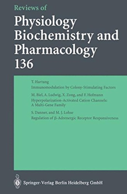 Reviews of Physiology, Biochemistry and Pharmacology, Paperback / softback Book