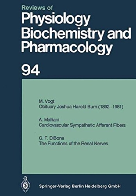 Reviews of Physiology, Biochemistry and Pharmacology : Volume: 94, Paperback / softback Book