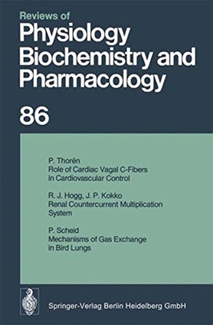 Reviews of Physiology, Biochemistry and Pharmacology : Volume: 86, Paperback / softback Book