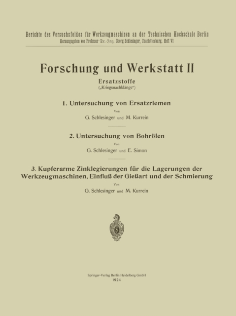 Forschung und Werkstatt II : Ersatzstoffe, PDF eBook