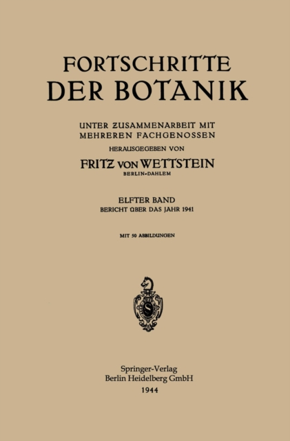 Fortschritte der Botanik : Unter ?usammenarbeit mit Mehreren Fachgenossen, PDF eBook