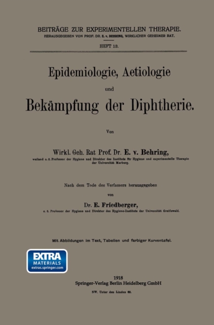 Epidemiologie, Aetiologie und Bekampfung der Diphtherie, PDF eBook