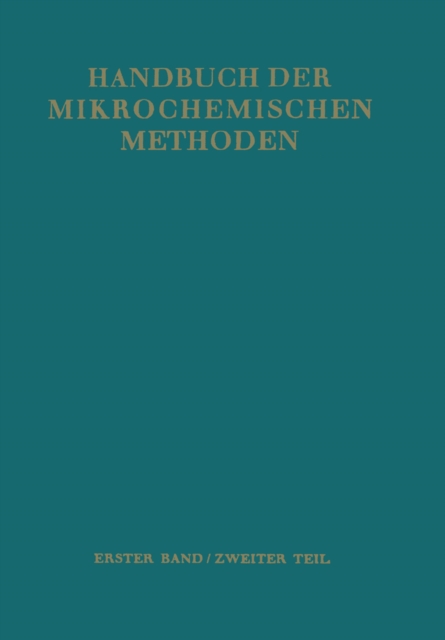 Waagen und Gerate zur Anorganischen Mikro-Gewichtsanalyse, PDF eBook