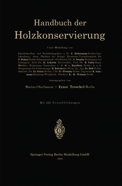 Handbuch der Holzkonservierung, PDF eBook