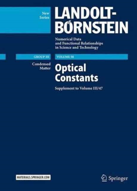 Optical Constants : Supplement to Volume III/47, Hardback Book