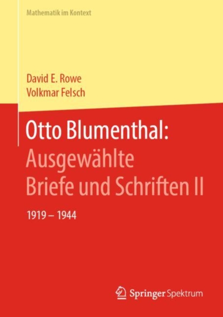 Otto Blumenthal: Ausgewahlte Briefe und Schriften II : 1919 - 1944, PDF eBook