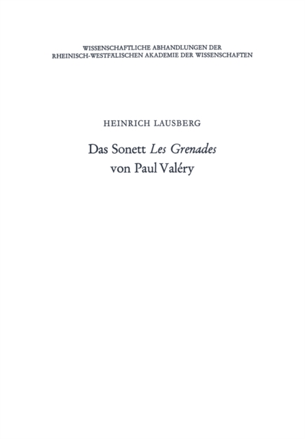 Das Sonett Les Grenades von Paul Valery, PDF eBook