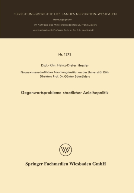 Gegenwartsprobleme staatlicher Anleihepolitik, PDF eBook