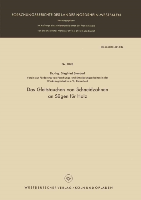 Das Gleitstauchen von Schneidzahnen an Sagen fur Holz, PDF eBook