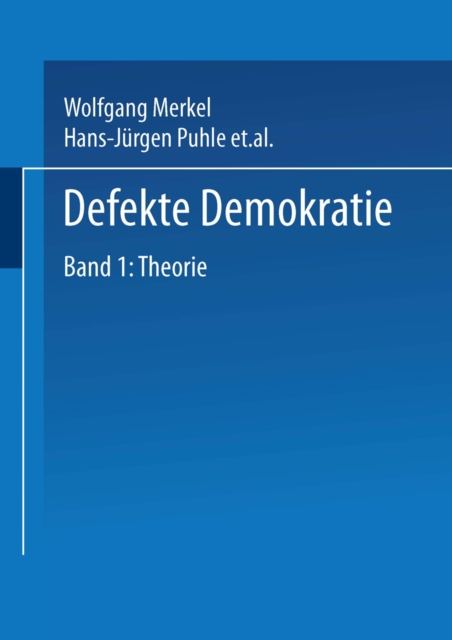Defekte Demokratie : Band 1: Theorie, PDF eBook