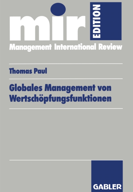 Globales Management von Wertschopfungsfunktionen, PDF eBook