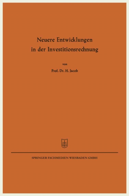 Neuere Entwicklungen in der Investitionsrechnung, PDF eBook