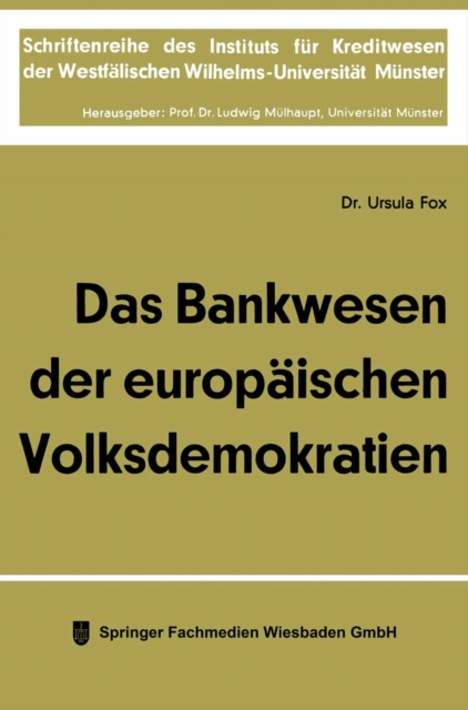 Das Bankwesen der europaischen Volksdemokratien, PDF eBook