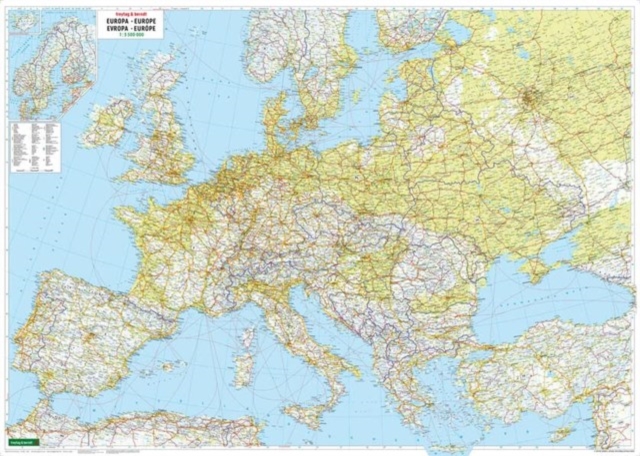 Wall map marker board: Europe physical 1:3.5 million, Sheet map, folded Book