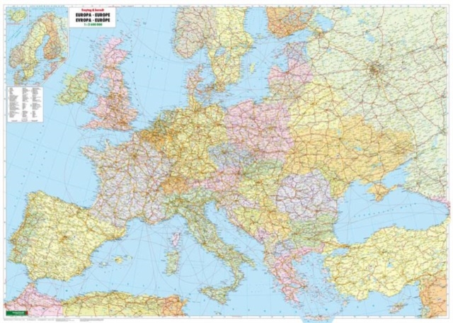 Political Europe, wall map 1:2,600,000, magnetic marking board, freytag & berndt, Sheet map, folded Book