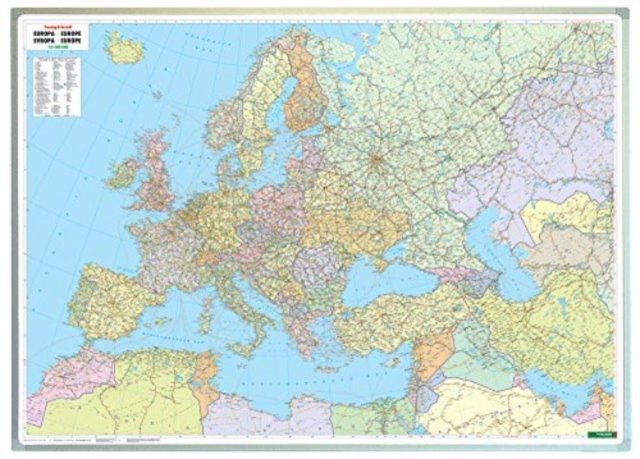 Wall map marker board: Europe political 1:3.5 million, Sheet map, folded Book