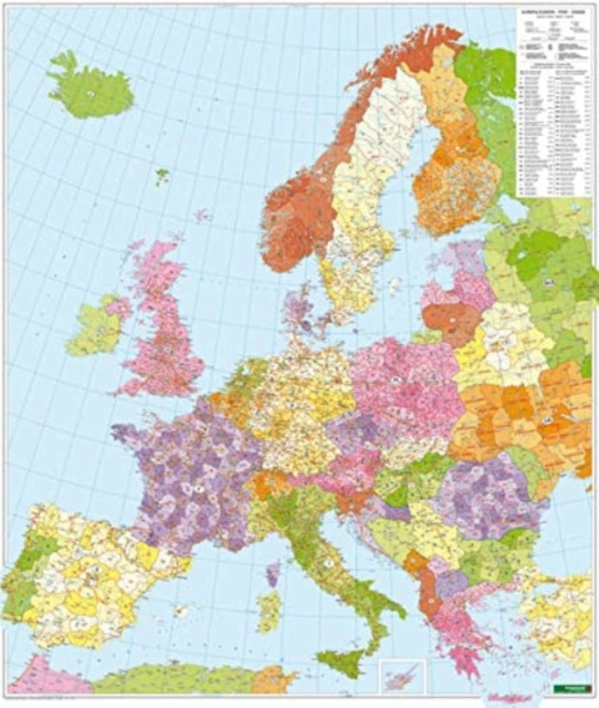 Wall Map Magnetic Marker Board: Europe Postal Codes 1:3,700,000, Sheet map, folded Book