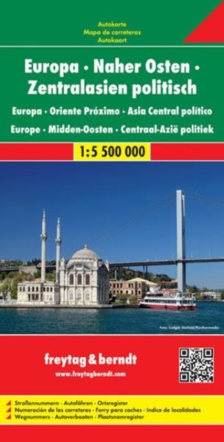 Europe - Middle East - Central Asia Political Road Map 1:5 500 000, Sheet map, folded Book