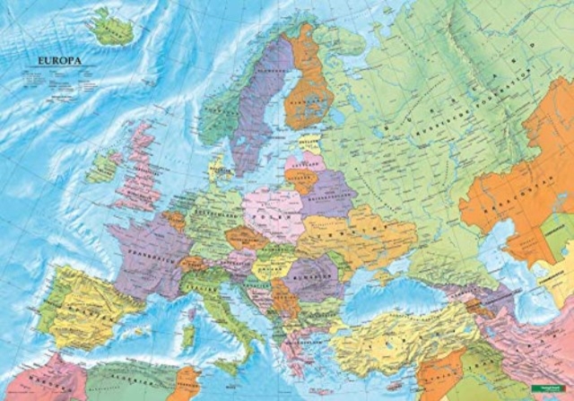 Europe - Political Map Flat in a Tube 1:6 000 000, Sheet map, folded Book