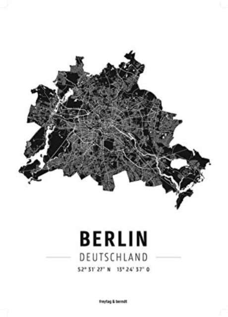 Berlin, design poster, glossy photo paper, Sheet map, folded Book