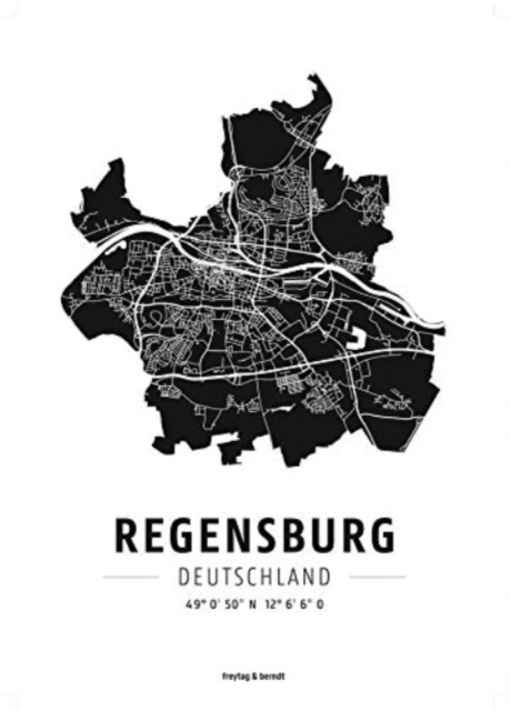 Regensburg, design poster, glossy photo paper, Sheet map, folded Book