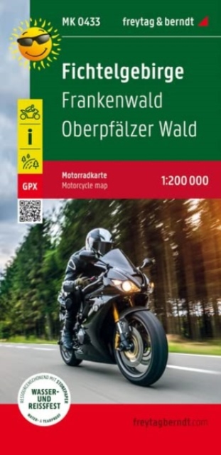 Fichtelgebirge, motorcycle map 1:200,000, freytag & berndt, Sheet map, folded Book