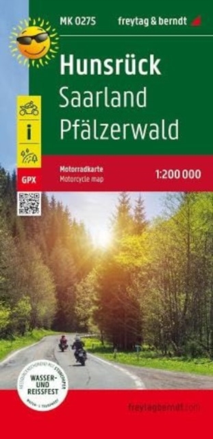 Hunsruck - Saarland - Pfalzerwald, MotorCycle map 1:200 000, Sheet map, folded Book