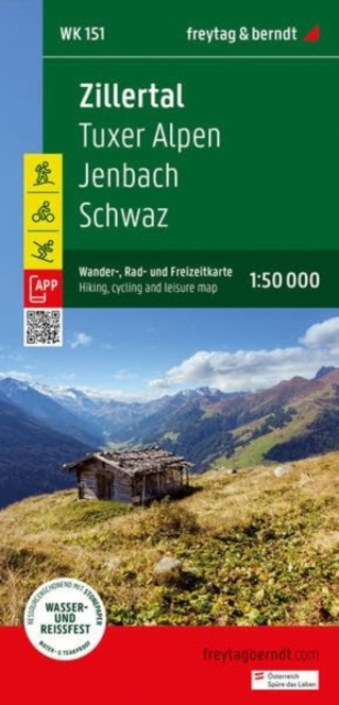 Zillertal Hiking, Cycling and Leisure Map : Tuxer Alpen, Jenbach, Schwaz  1:50,000 scale 151, Sheet map, folded Book