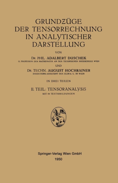 Tensorrechnung in analytischer Darstellung : Teil 2: Tensoranalysis, PDF eBook