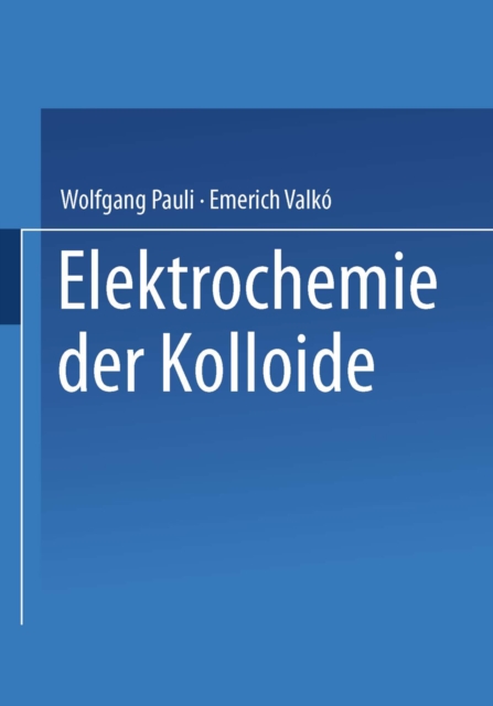 Elektrochemie der Kolloide, PDF eBook