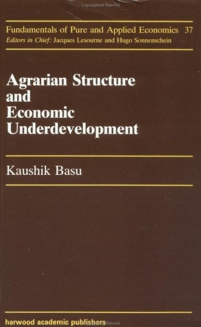 Agrarian Structure And Economi, Paperback / softback Book