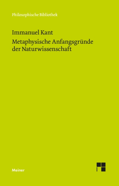 Metaphysische Anfangsgrunde der Naturwissenschaft, PDF eBook