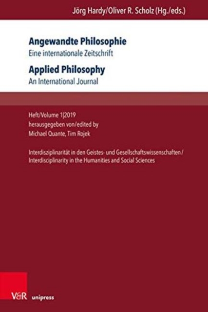 Angewandte Philosophie. Eine internationale Zeitschrift. : Heft/Volume 1,2019: InterdisziplinaritA¤t in den Geistes- und Gesellschaftswissenschaften/Interdisciplinarity in the Humanities and Social Sc, Paperback / softback Book