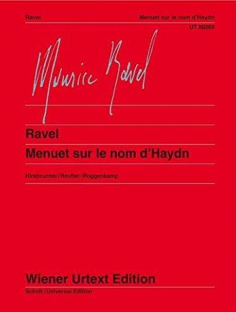 Menuet sur le nom d'Haydn, Sheet music Book