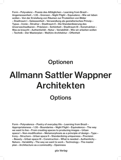 Allmann Sattler Wappner Architekten - Options, Paperback / softback Book