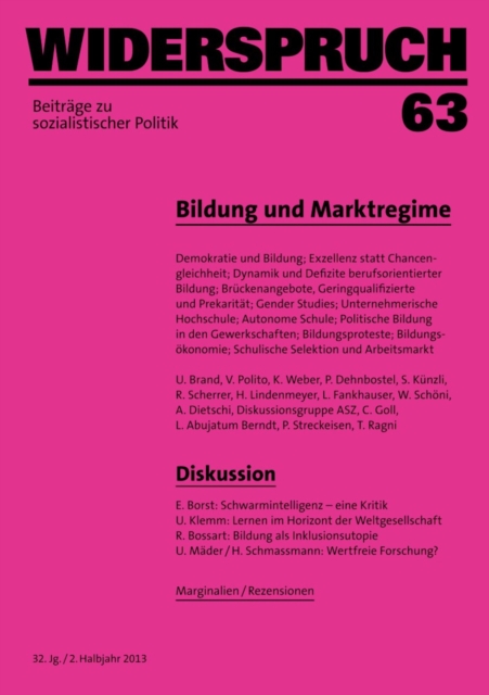 Widerspruch 63 : Bildung und Marktregime, EPUB eBook