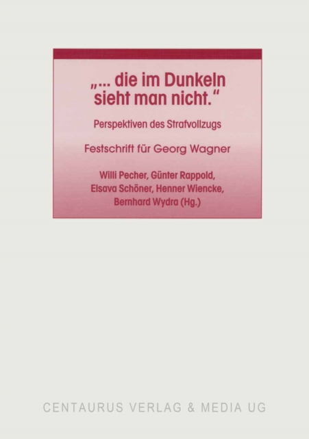 "... die im Dunkeln sieht man nicht" : Perspektiven des Strafvollzugs. Festschrift fur Georg Wagner, PDF eBook