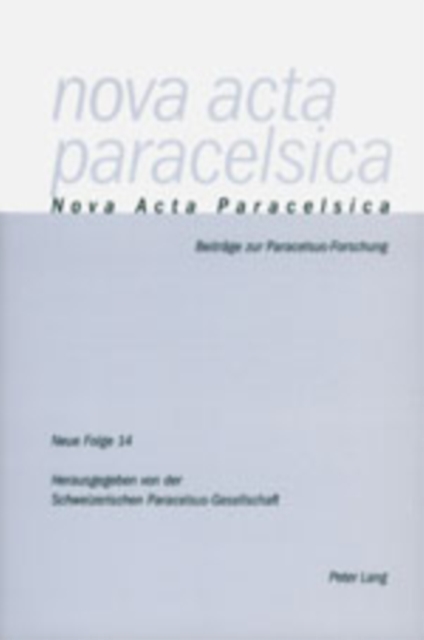 Nova ACTA Paracelsica : Neue Folge 14/2000, Paperback / softback Book