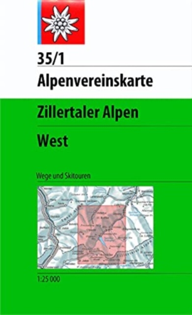 Zillertaler Alpen West : 35/1, Sheet map, folded Book