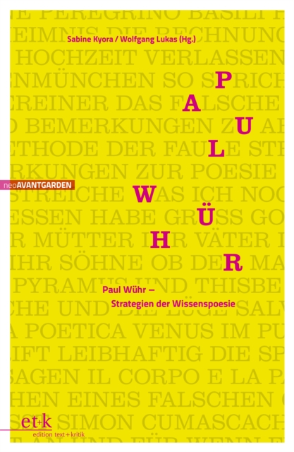Paul Wuhr : Strategien der Wissenspoesie, PDF eBook