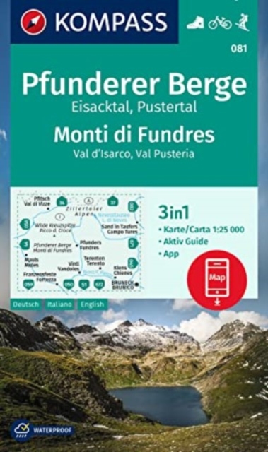 Pfunderer Berge / Monti di Fundres D/I/E + Aktiv Guide : 081, Sheet map, folded Book