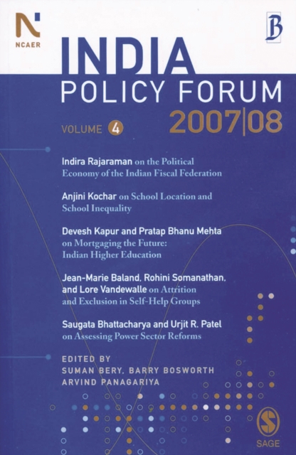 India Policy Forum 2007-08, Paperback / softback Book